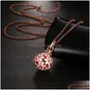 Lockets Sier Rose Gold Flower Cage Necklace Big Ball Locket مع سلسلة من أجل Edison Pearl أو Bead 912mm Love Wish Women Drop D Dhtzj