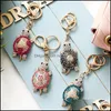 Other Home Garden Color Diamond Cute Turtle Creative Metal Keychain Pendant Car Key Women Bag Tag Fashion Accessories Festival And Dhuqk