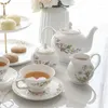 Tassen Untertassen Frühstück Keramik Kaffeetasse Europäisches Porzellan Nachmittag Schönes Teeservice Britisches Tazas-Geschirr