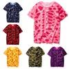 Designer Men T Sizeças de moda camuflagem de manga curta Homens de verão de verão colorida camise