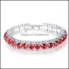 Link Chain Fashion Sparkling Round Crystal Bracelet For Womens Sier Plated Jewelry Party Wedding Mother Day Gift 3591 Drop Delivery Dhasy