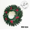 Decorative Flowers & Wreaths Big Size LED Light Up Christmas Wreath Door Hanging Garland Pine Cones Berries For Year Home DecorDecorative