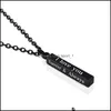 Pendentif Colliers Je T'aime Toujours Collier En Acier Inoxydable La Colonne Souhaitant Lettre Chaînes En Or Amoureux Couple Bijoux Cadeau Goutte D Dh0Dw