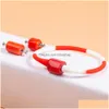 Bracelets de brin de perles de corail naturel perlé, charme de coraux à cylindre unique, bracelet élastique pour femmes, bijoux livraison directe Dhkxv