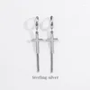 Backs Earrings 925 Sterling Silver Female Cross Earring Ring Excellent Trendy Temperament Long For Woman Girl Fashion Sweet Jewelry