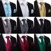 Mäns västar Barry.wang kostym Väst 16 färger Mäns väst Silk Paisley Tie Hanky ​​manschettknappar Set män i maistcoat ärmlös affärsjacka 230202