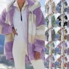 女性用ジャケット5xlプラスサイズ女性冬のコート特大のファッションカジュアルステッチ格子縞の格子格服フード付きジッパーレディースラムヘアコート韓国230202