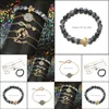 Charm Armband Charms Mtilayer Armband Beautif Love Bow Turtle Beaded Leather Rep Fempiece Set Drop Delivery Jewely DH5TG