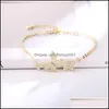 Link Chain Fashion Gold Sier Double Butterfly Charm CZ Bracelet For Women Designer sieraden Link Cubic Zirconia Wedding Armbanden Bi Otakh