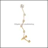 Stud enkele oren haken grote dipper oor noppen diamant inleg earing eenvoud koude wind temperament vrouwen vergulde goud sier kleur juwelen dhoyb