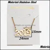 Collares pendientes Corona de acero inoxidable Número de año de nacimiento Nombre personalizado Collar inicial Colgantes para mujeres Niñas Joyería de cumpleaños Spe Otvyg