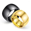 Bröllopsringar Herr Glossy 316L Titanium Steel som bär slät tumring Anel Anillos Para Los Hombres