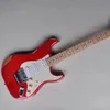 6 Strings Red Relic Electric Guitar with Reverse Headstock Floyd Rose Maple Fretboard Customizable