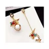 Stud Ladys tillbeh￶r Kvinna Fashion Jewelry Asymmetric Earrings Beads Colorf Charms Dangle Drop Delivery Dhfro