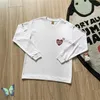 Heren t-shirts Men Women T-shirt Vintage hartprint Lange mouw T-shirt Tops G230202