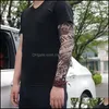 Mangas de prote￧￣o 1pc Ciclismo ao ar livre 3D Tattoo Impresso ARMWARMER DE ARMAￇￃO UV MTB Bike Bicycle Drop Drop Delivery Home Garden T Dhlyc