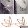 Stud Fashion Lotus Flower Boucles d'oreilles en cristal coréen Chic Imitation Pearl Angel Wings Géométrie pour les femmes Bijoux Drop Delivery Otbzv