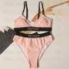 Luxe Dames Bikini's Badmode Roze Strand Bh Slip Set Comfortabel Draadvrij Sportondergoed Zwart Sport BH Slipje Split Badpak