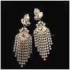 Bengelen kroonluchter oorbellen stonefans vintage strass big tassel drop dames feestverklaring sieraden kristal water geometrisch deliv dhmw3