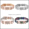 Lien Chaîne Cristal Coeur Étoile Glisser Charme Gardien Bracelets En Acier Inoxydable Fine Maille Bracelet De Noël Bijoux Ami Amitié D Dhyb5