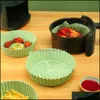 Baking Dishes Pans Air Fryer Sile Pan Round Reusable Liner Nonstick High Temperature Resistant Silepan Drop Delivery Home Garden K Dhh1D