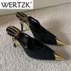 2022 été sexy femmes talons hauts nouvelle chaîne en métal pompes gladiateur talons hauts femme fête de mariage talons chaussures grande taille 3539 230202