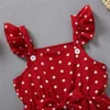 Sukienki dla dziewcząt 6-24m letnie ubranie niemowlę Romper Kids Polka Dots Square Scyk Bez rękawów