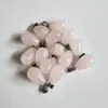 Pendentif Colliers Mode Pierres Naturelles Quartz Rose Gouttes D'eau Pendentifs Pour La Fabrication De Bijoux Charme Point Pièces 50pcs / lot En Gros