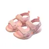 Non-slip 2021 Summer New Korean Girls Sequins Beach Shoes Big Children Students Casual Sandals 0202