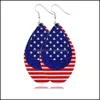 Charm Fashion Independence Day Women Dangle Earrings Jewelry Gifts Baseball Football Softball Sport Pu Leather American Flag Drop Del Otpgc