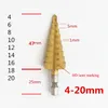 Professional Drill Bits 4Size HSS Titanium Coated Step Bit Drilling Power Tools For Metal High Speed Steel Wood Hole Cutter Cone