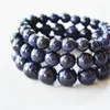 Strand Men Bracelets Blue Sand Stone 6-12 MM Round Ball Bead Fashion Jewelry For Girls Gift Women Bangle Good Quality