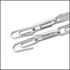 Link Chain Paper Clip Link Link 78 -calowy Bransoletka Icelowana cyrkon Bling Hip Hop Men Men biżuter