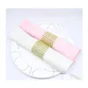 Napkin Rings Wholesale El Chair Sash Diamond Mesh Wrap Buckle For Wedding Reception Party Table Decorations Supplies Dbc Drop Delive Dhc0E