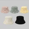 Bucket Cap Lattice Sun Fisher Hats Ripped Round Flat Top Wide Brim Fisherman Hat Summer Beach Caps Casual Gift Fashion Accessories BC255