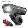 S 600 lúmenes bicicleta 5 modos linterna para ciclismo linterna frontal MTB USB recargable faros LED lámpara bicicleta luz 0202