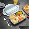 Dinware sets roestvrij staal 304 lunchbox met lepel lekvrije bento -dozen set magnetron ADT kinderen container drop levering ho dhswa