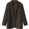 Kvinnor kostymer blazers chic ven höst mode blazer casual college stil fast färg kontor lady coat långärmad löst kvinnor kläder topp 230202