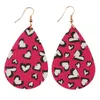 Dangle Earrings & Chandelier Romantic Valentine's Day Statement Leather For Women Multicolor Printing Heart Shape Pattern Teardrop Earri