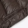 Mens Duck Down Jackets Coat Winter with Fur Collar Long Parkas Brown Outwear