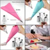 Bakning bakverk 8st DIY BAKEWARE Accessory Silk Flower Tool Decorating Mouth Pi Bag Rostfritt st￥l Cake Drop Delivery Home G Dhmyo