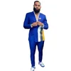 Men Wedding Tuxedos Royal Blue Double Breasted Trouser Sets Outfits Business Formal Wear Jacket Matching Sets 2 stuks