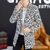 Men's Suits & Blazers DYB&ZACQ Long Windbreaker 2023 Spring And Autumn Slim Leopard Print Casual Small Suit Jacket Evening Field 3XL