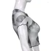 Koszulki damskie bikoły letni moda damska o szkórka szkielet z krótkim rękawem 2023 Casual Street Woman Tops Ladies Slim Shirt