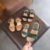 Mode sommarlägenheter barn prinsessa sandaler avslappnad mjuk slinga gladiator för medelstora barn flickor strandskor