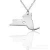 Pendant Necklaces York State The United States Map Necklace Stainless Steel Trade Selling Trend Jewelry Fashion .