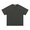 T-shirts pour hommes Petites lettres brodées haute rue couleur pure lavage lâche col rond t-shirt à manches courtes G230202