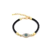 Charme Bracelets Bijoux De Mode Strass Mauvais Oeil Paume En Cuir Tissé Corde Bracelet Amoureux Yeux Bleus Ornements Drop Delivery Dhuza