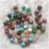 Pietra 8Mm Mix naturale Forma di sfera rotonda Senza fori Perline per accessori per gioielli Realizzazione di pezzi manuali all'ingrosso Decorazione domestica Regalo Dhgarden Dhayg