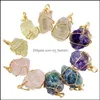 Pendentif Colliers Jolie Nature Pierre Pendentifs Améthyste Quartz Rose Cristal Blanc Citron Fluorite Charmes Pour Collier Drop Delivery Je Dhfbg